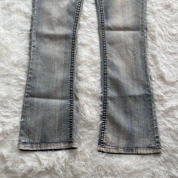 🌸3/$15🌸 WALLFLOWER Women's Bootcut Jeans Medium Wash Gray Denim Flared Size 28 - Picture 6 of 16